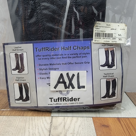LADIES black Tuffrider Half Chaps Adult XL - Picture 2 of 5